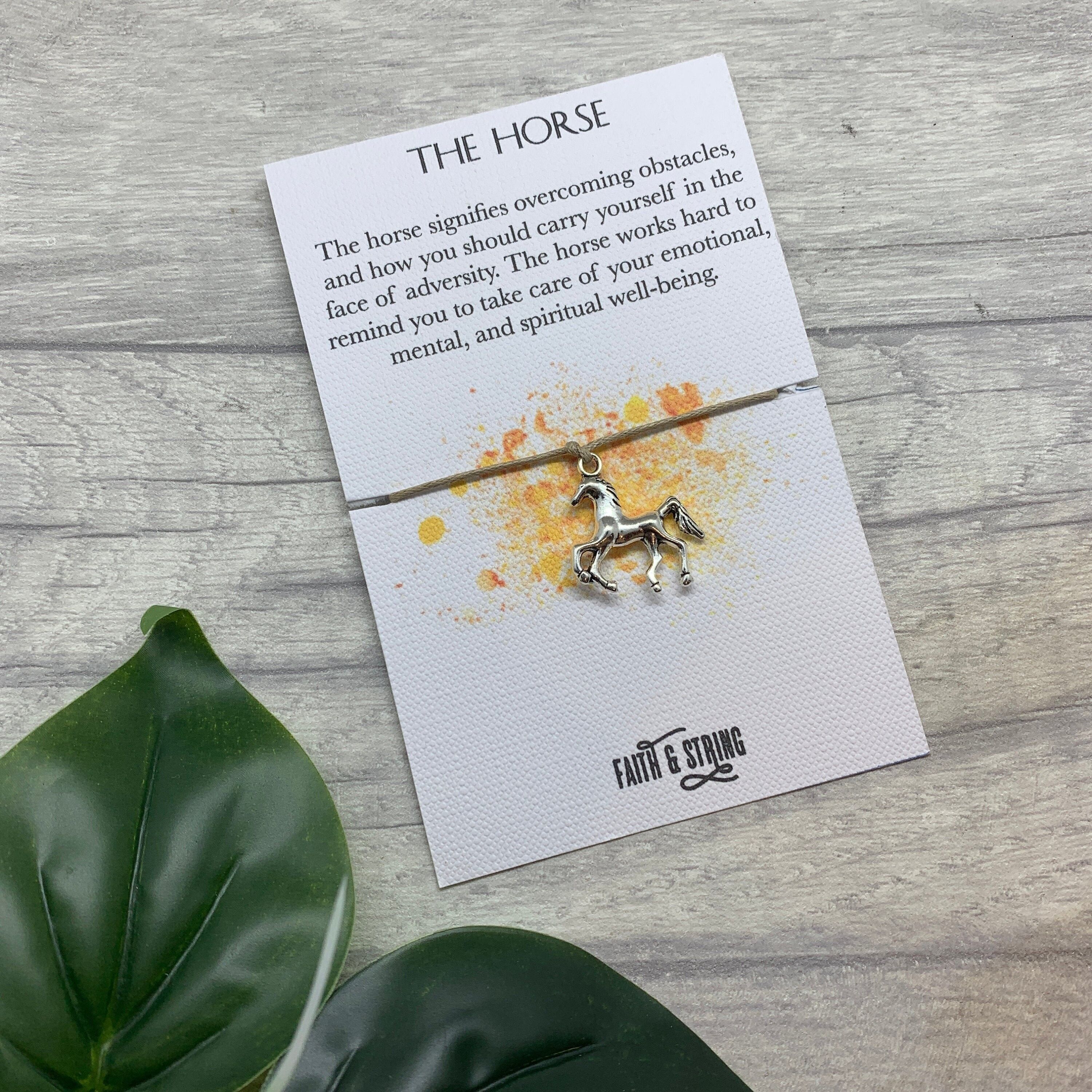 Regalo del cavallo Braccialetto dei desideri Braccialetto regalo Regalo ispiratore Regalo animale Regalo del cavallo Ciondolo cavallo