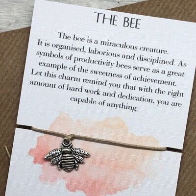 Bee Gift Be strong Gift Bee bracelet Strength bracelet wish charm bracelet lucky charm bracelet