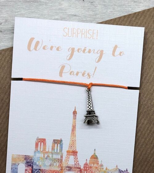 Paris gift, eiffel tower gift, paris bracelet, eiffel tower charm bracelet, surprise paris, surprise valentines, surprise valentines paris