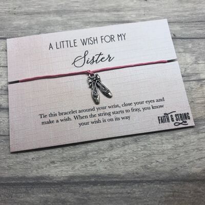 Sister gift, gift for sister, congratulations sister gift, good luck sister, dancing gift, ballet gift, little wish sister