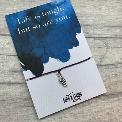 Life is tough bracelet, get well soon bracelet, buddha hand charm, lotus flower charm bracelet.