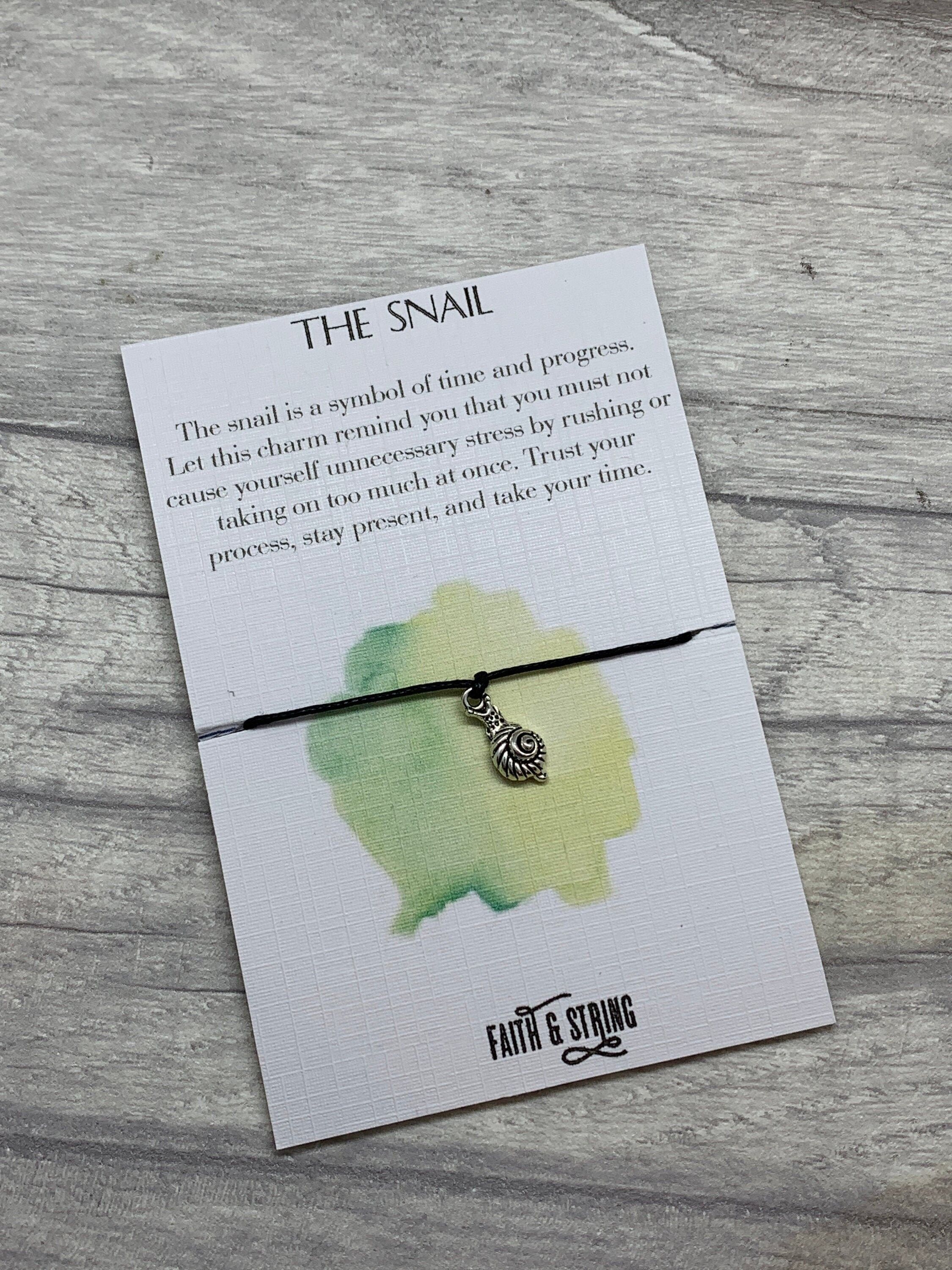 Cadeau d&#039;escargot, Bracelet de souhait d&#039;escargot, cadeau d&#039;animal d&#039;esprit d&#039;escargot, charme d&#039;escargot, bracelet d&#039;escargot, totem d&#039;escargot