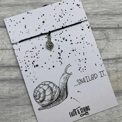 Snail Gift, Snail Wish Bracelet, Snailed it gift, snail charm, well done gift, congratulations gift.
