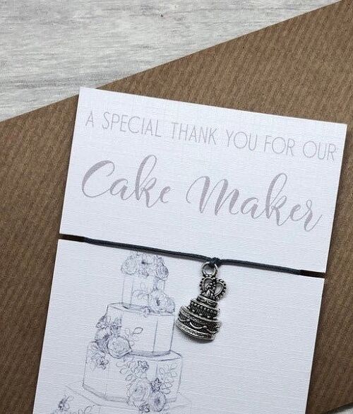 Wedding cake maker gift, wedding baker gift ideas, baker gift, thank you wedding card, thank you gift baker