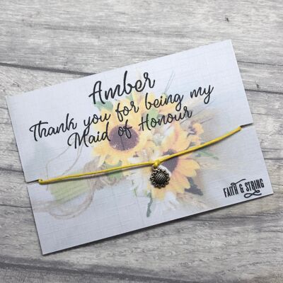Personalised Sunflower Wedding Favours Sunflower Bridesmaid Favours Bridesmaid Gifts