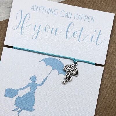 Regalo de Mary Poppins, regalo de mejor amigo, regalo reflexivo, inspirador, regalo de cita de disney, amuleto de paraguas, cita de mary poppins