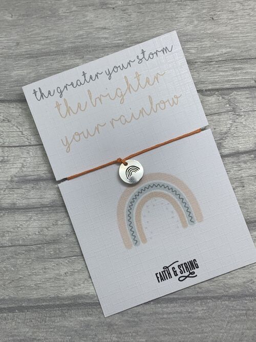 Rainbow inspiration bracelet, inspirational quote card, Rainbow baby gift, keep going gift, inspirational rainbow,