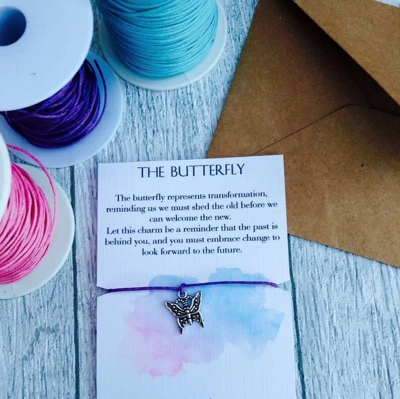 Cadeau papillon Bracelet à breloques papillon Cadeau papillon Bijoux Bracelet d&#039;amitié longue distance