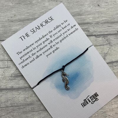 Seahorse Wish Bracelet, Seahorse charm bracelet, seahorse gift, seahorse pendant, seahorse gift for her