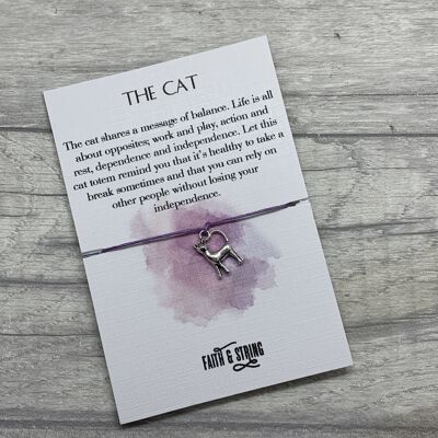 Cat Gift, Cat Wish Bracelet, Cat Spirit Animal Gift, Cat Charm, Cat Bracelet, Cat totem, best friend gift