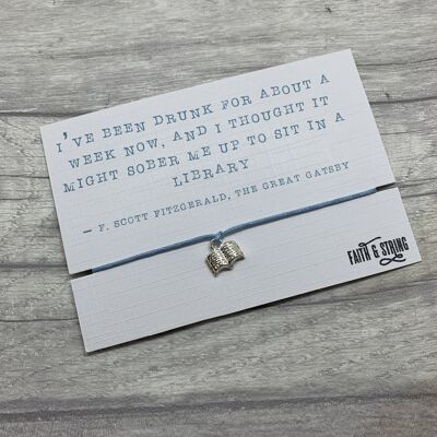 Book gift, bookworm gift, geek gift, book charm bracelet, book lover bracelet, bookish gift, gatsby gift, bookish gift, isolation gift