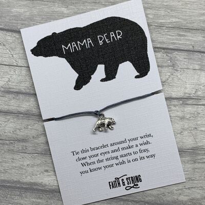 Maman ours, bracelet d'amitié cadeau fête des mères, cadeau pour maman, maman ours, cadeau d'anniversaire maman, maman personnalisée, maman personnalisée