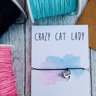 Crazy Cat Lady Geschenk Geschenk für Katzenliebhaber Katze Charm Armband Geschenk von der Katze