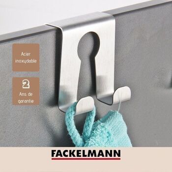 Crochet de porte en acier inoxydable Fackelmann Tecno 8