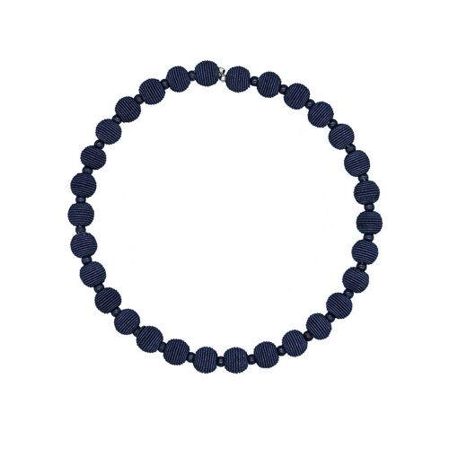 Dark Navy Springwire Woven Ball Necklace