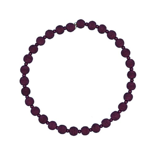 Bordeaux Red Springwire Woven Ball Necklace