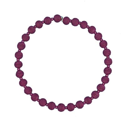 Collier Boule Tissée Rose Rouge Springwire