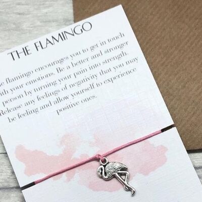 Flamingo Gift Wish Bracelet Gift Bracelet Regalo inspirador Espíritu Animal Gift Flamingo Charm Flamingo Bracelet