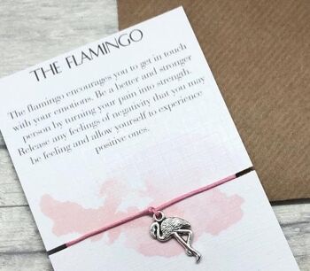 Cadeau Flamingo Souhait Bracelet Cadeau Bracelet Inspiration Cadeau Esprit Animal Cadeau Flamingo Charme Flamingo Bracelet