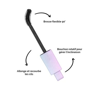 Mascara noir flexible à 90° - Allonge & recourbe les cils - Moonlash 2