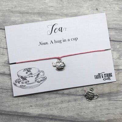 Pulsera de la amistad de la taza de té de la tetera del regalo del regalo del té del mejor amigo