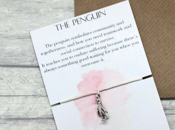 Pingouin Cadeau Souhait Bracelet Cadeau Bracelet Inspiration Cadeau Esprit Animal Cadeau Pingouin Charme Pingouin Bracelet