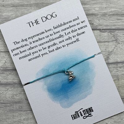 Cadeau de chien, Bracelet de souhait de chien, cadeau animal d'esprit de chien, charme de chien, bracelet de chien, totem de chien, cadeau de meilleur ami