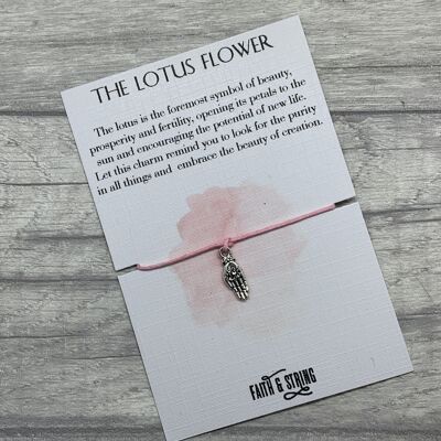 Pulsera de amistad de flor de loto, pulsera de deseo de fertilidad, loto de fertilidad, regalo de FIV, pulsera de deseo de FIV, regalo de fertilidad.