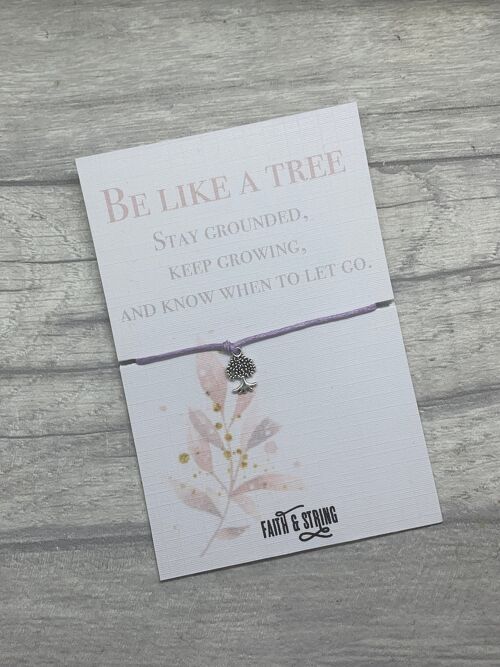 Tree friendship bracelet, Tree gift, inspirational tree charm, tree card and bracelet. 2
