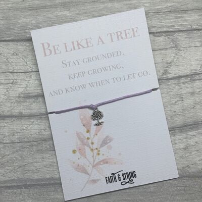 Bracelet d'amitié arbre, cadeau arbre, breloque arbre inspirant, carte arbre et bracelet. 2