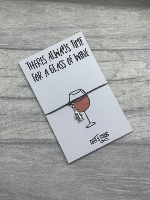 Wine gift Colleague, always time for a glass of wine, wine card for her, wine gift for her.