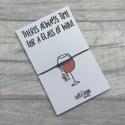 Wine gift Colleague, always time for a glass of wine, wine card for her, wine gift for her.