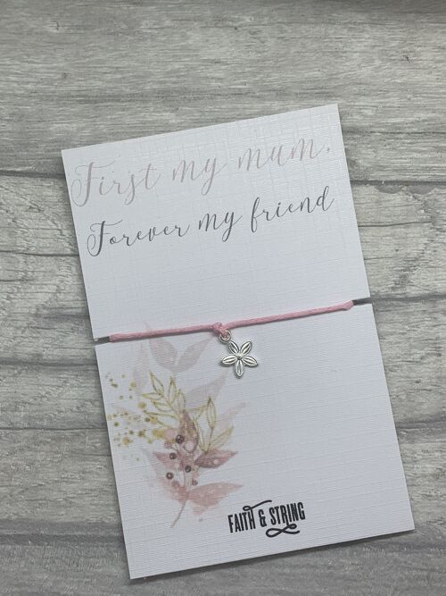 Mum bracelet, Mums were flowers, Mum friendship bracelet, gift for Mum, Mum birthday gift, mothers day card, mothers day gift