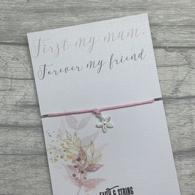 Mum bracelet, Mums were flowers, Mum friendship bracelet, gift for Mum, Mum birthday gift, mothers day card, mothers day gift