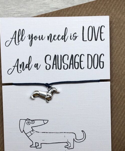 Dog gift, Dog owner gift, Gift for dog lover, sausage dog charm bracelet, dog walker gift, dog sitter gift, sausage dog gift