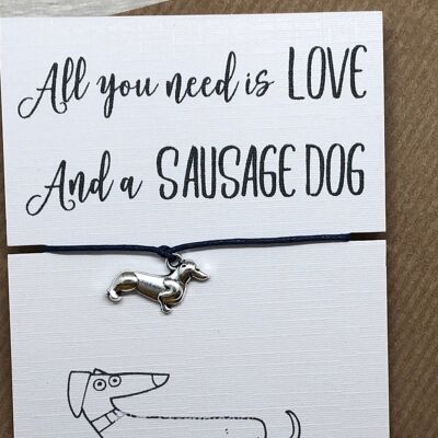 Dog gift, Dog owner gift, Gift for dog lover, sausage dog charm bracelet, dog walker gift, dog sitter gift, sausage dog gift