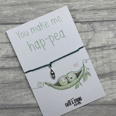 You make me happy gift, hap-pea card, gift for girlfriend, happy gift for boyfriend, christmas stocking filler girlfriend, birthday bestie