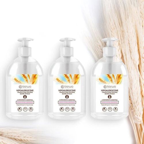 Lot de 3 savons hypoallergénique pour les mains 500mL - Barwa