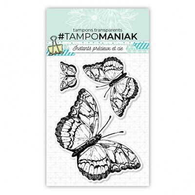 Set of 3 butterfly clear stamps - 10x15cm