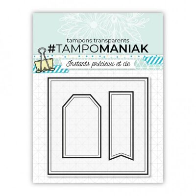 Tampon double trait - 10x10cm