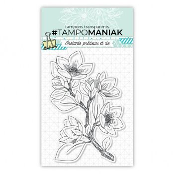 Tampon clear rameau fleuri 1 - 10x15cm