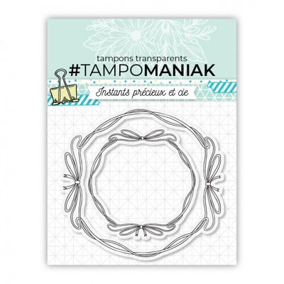 Frame stamp round ribbons - combinable with stamps - 10x10cm