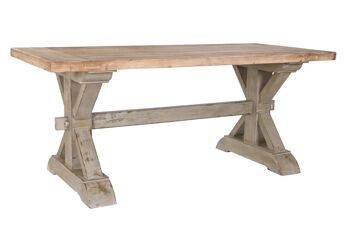 TABLE À MANGER EN SAPIN 180X80X76 30.00 NATUREL MB201946 1