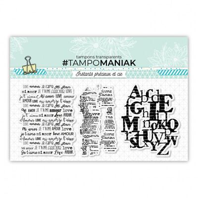Set of 3 clear writing stamps - 10x21cm