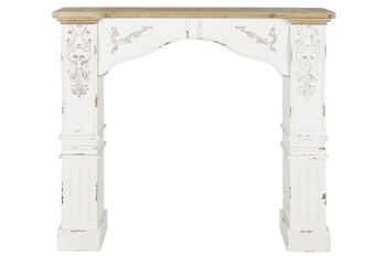 FAÇADE DE CHEMINÉE EN SAPIN MDF 120X27X110,5 BLANC MB205968 1