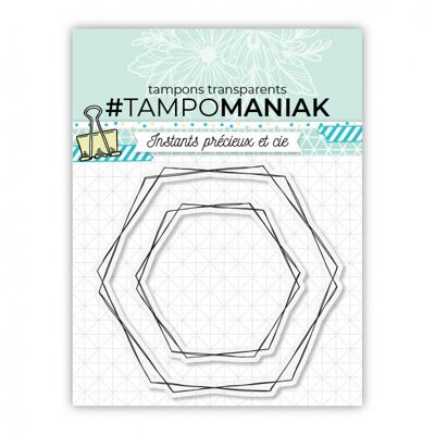 Stamp frames hexagons - combinable with stamps - 10x10cm