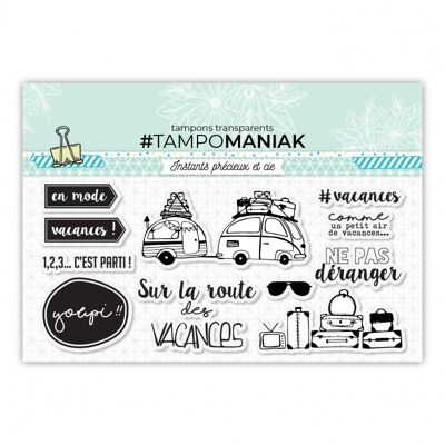 Set de 10 tampons clear Vacances ! - 10x21cm