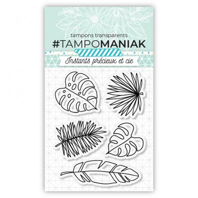 Tropical leaves stamps - 10x8cm
