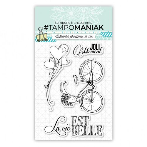 Set de 4 tampons clear La vie est belle - 10x15 cm