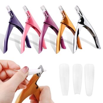 Professional Nail Art Clipper Special type U word False Tips Edge Cutters Manicure Colorful Stainless Steel Nail Art Tools 1